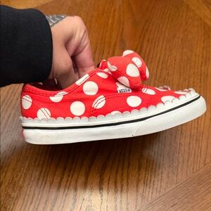 Vans x Disney Minnie Kids Red and White Polka Dot Sneakers